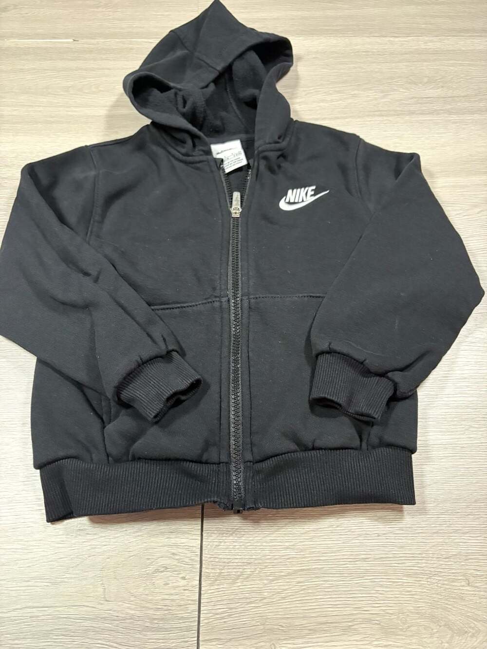 Nike Full-Zip Hoodie Size 4-5 YRS Black Cotton